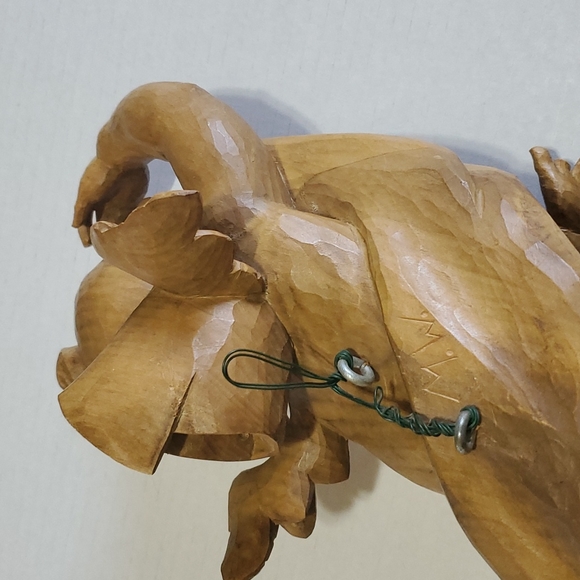 Vintage Hand Carved Wood Angel Cherub Wall Decor Figurine Tall 16" - Picture 12 of 15